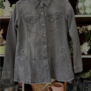 LOGO by Lori Goldstein Charcoal Jean Jacket